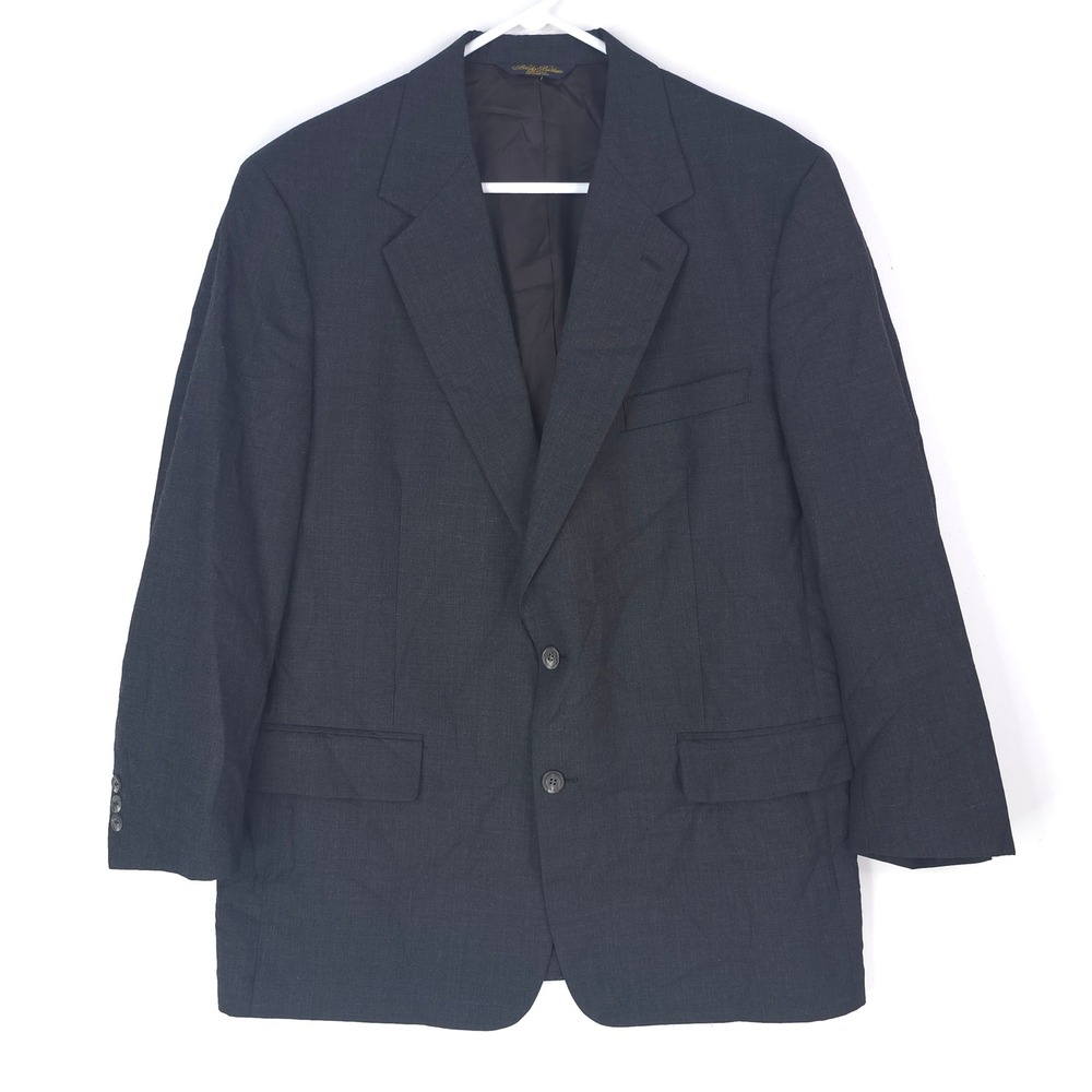 Brooks Brothers Mens 43R Charcoal Gray 2 Button Blazer Sport Coat Made in USA